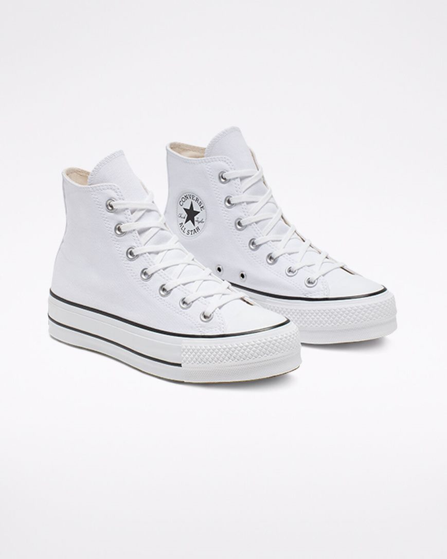 Topanky Na Platforme Converse Chuck Taylor All Star Lift Platene Vysoke Damske Biele Čierne Biele | SK DUOCG2